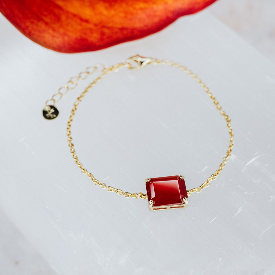 Carnelian 14K rectangular bracelet