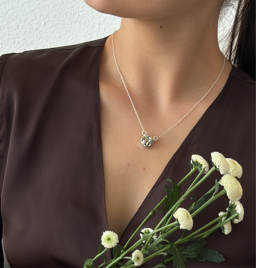 Pyrite round necklace