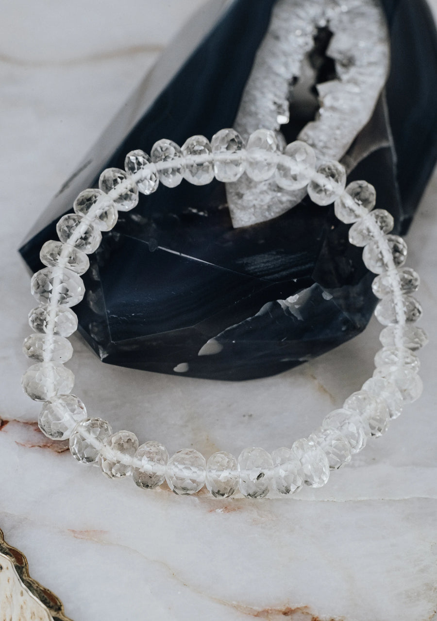 Clear quartz faceted bracelet