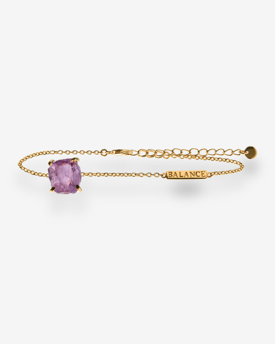 Amethyst "BALANCE" 18K intention bracelet