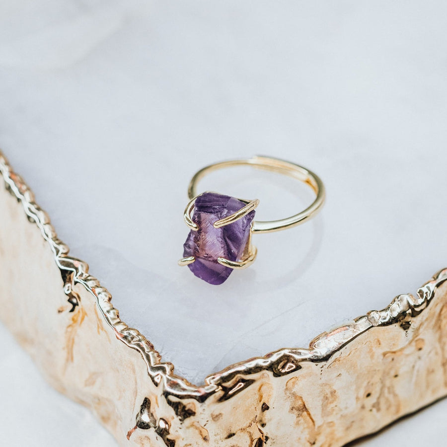 Amethyst adjustable ring