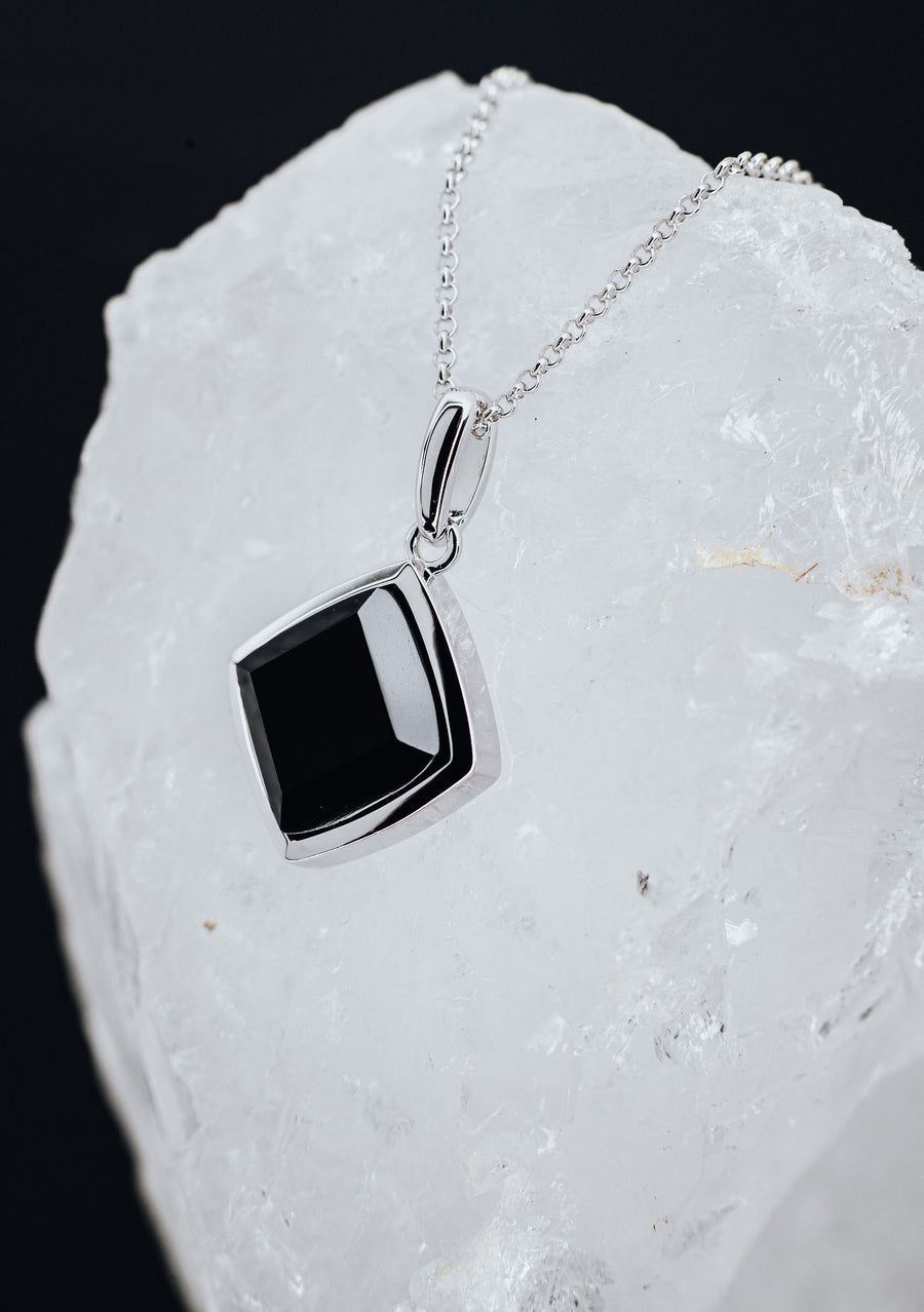 Black Onyx rhombus necklace
