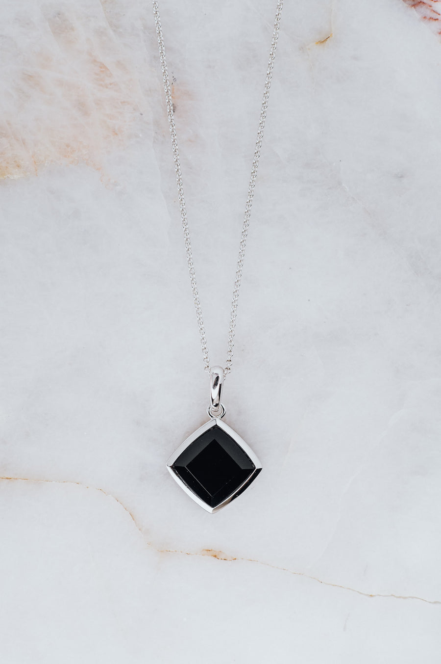 Black Onyx rhombus necklace