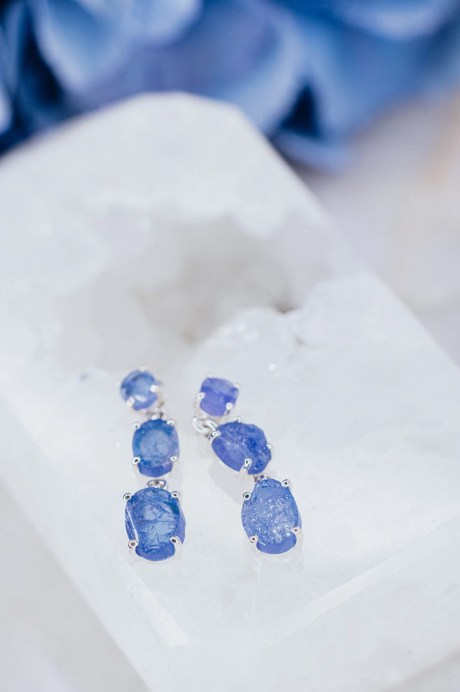 Tanzanite triple earrings