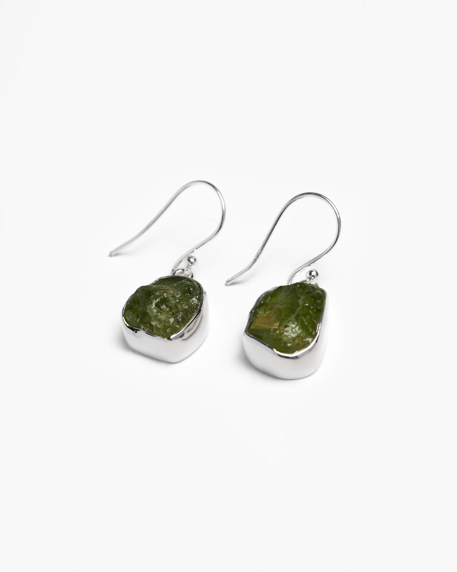 Peridot silver earrings