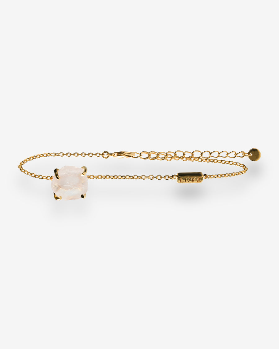 Rose quartz "LOVE" 18K intention bracelet