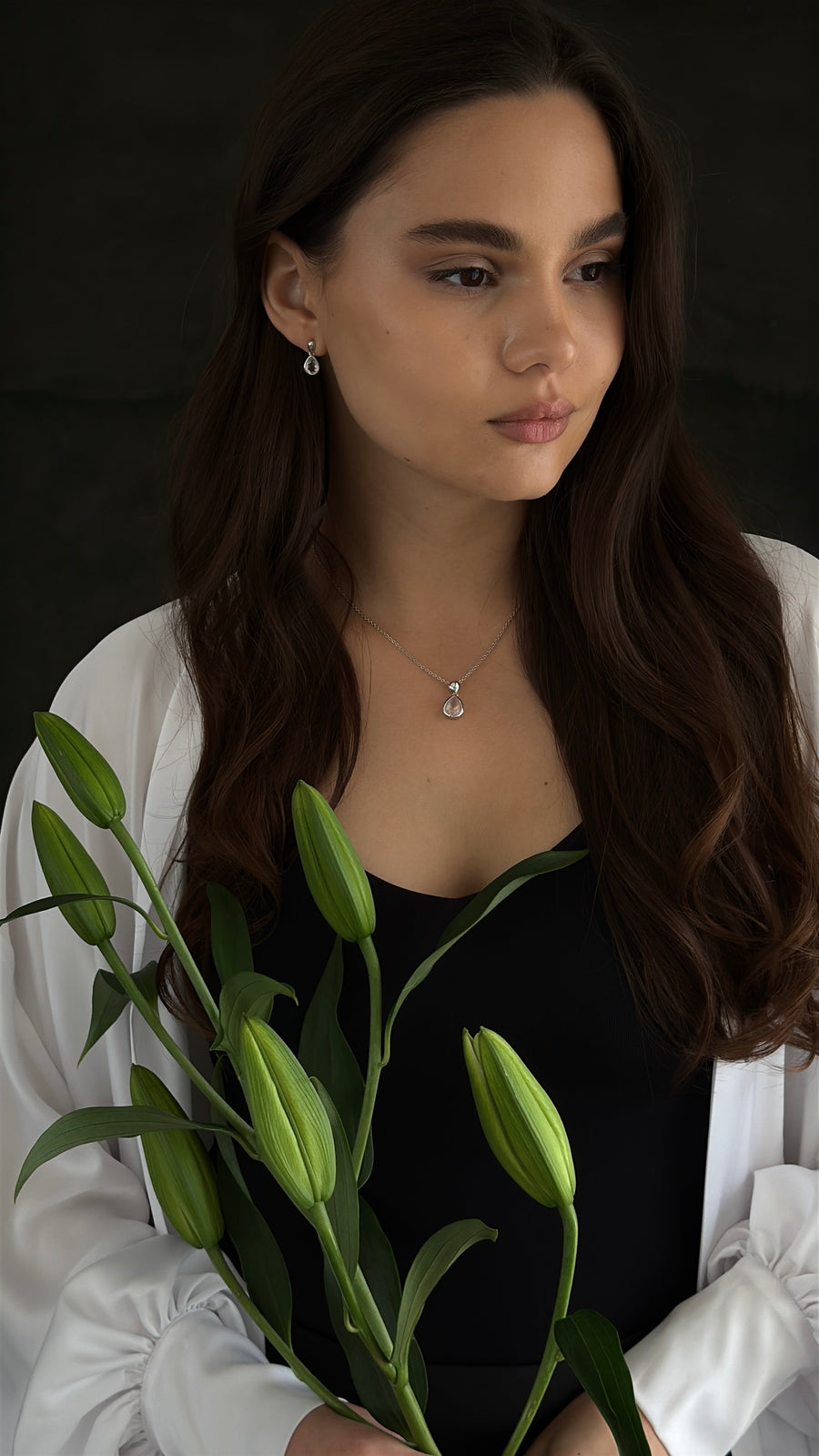 Rose quartz teardrop earrings