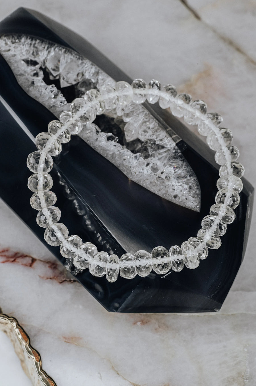 Clear quartz faceted bracelet