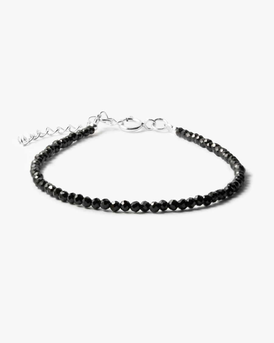 Bracelet à facettes en Spinelle Noir