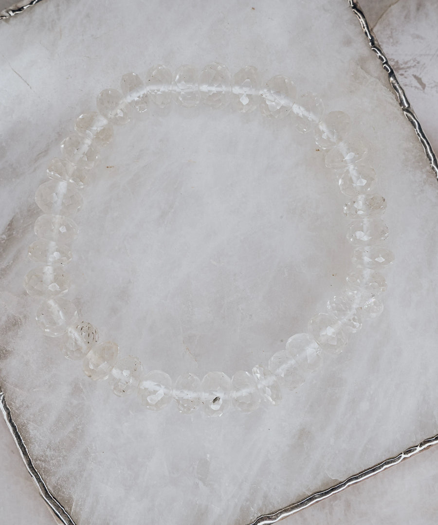 Clear quartz faceted bracelet