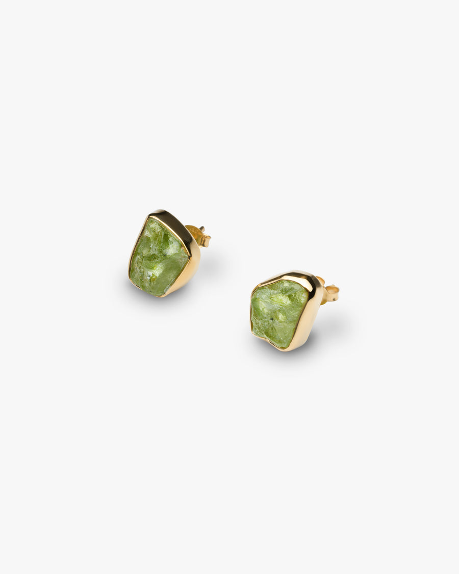 Boucles d'oreilles à clou en Péridot 18K