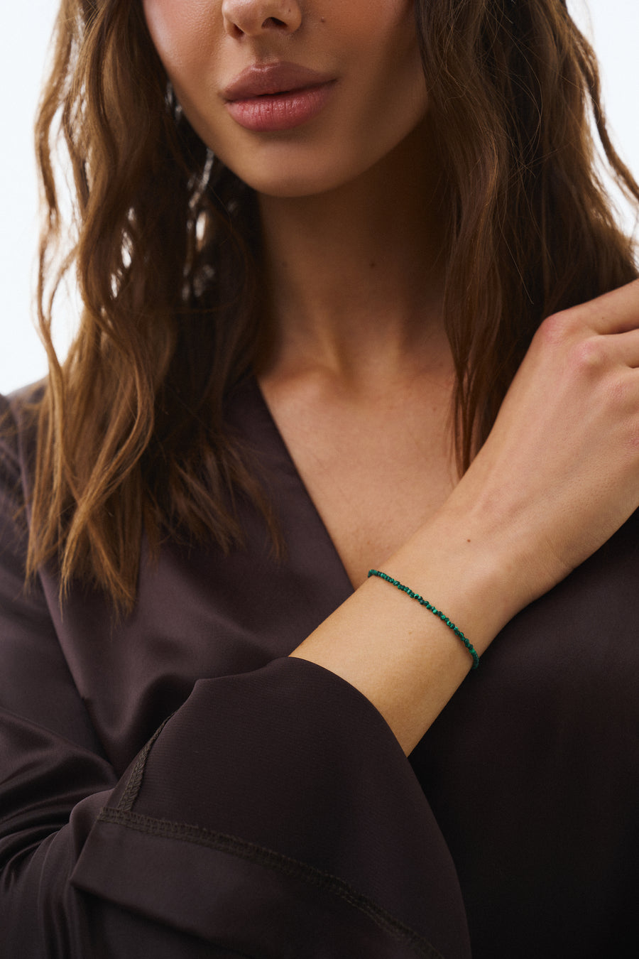 Bracelet tressé en Malachite
