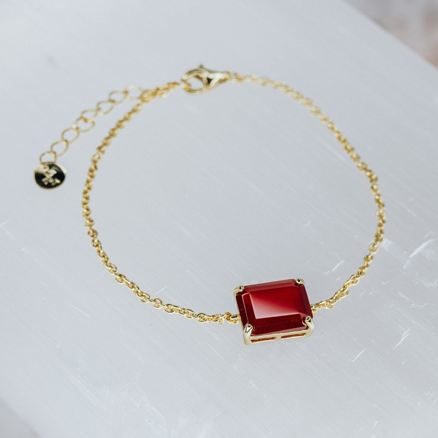 Carnelian 14K rectangular bracelet