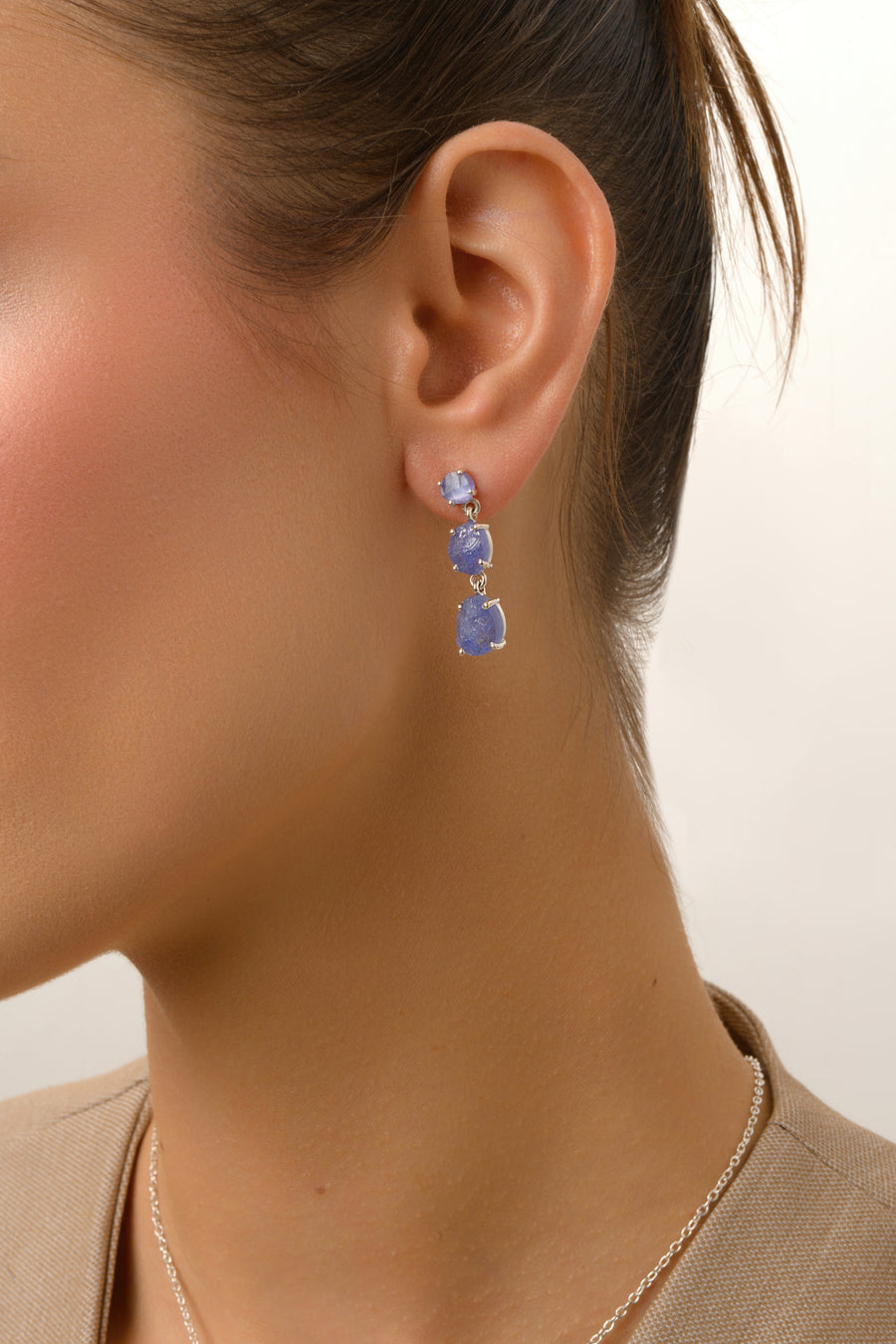 Tanzanite triple earrings