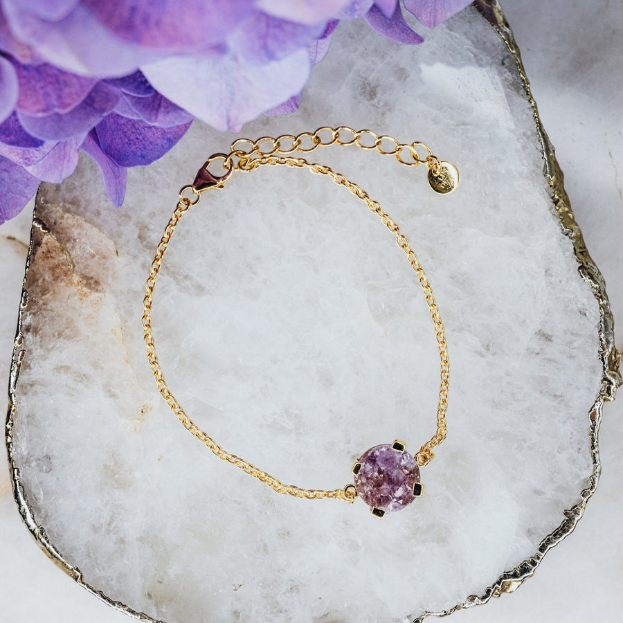 Bracelet d'améthyste druzy 18K