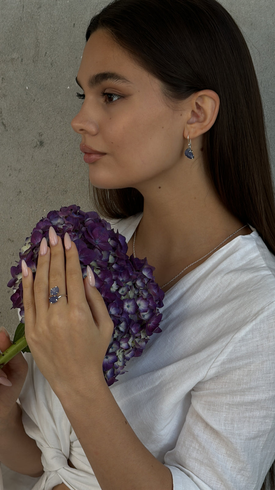 Tanzanite hook silver earrings