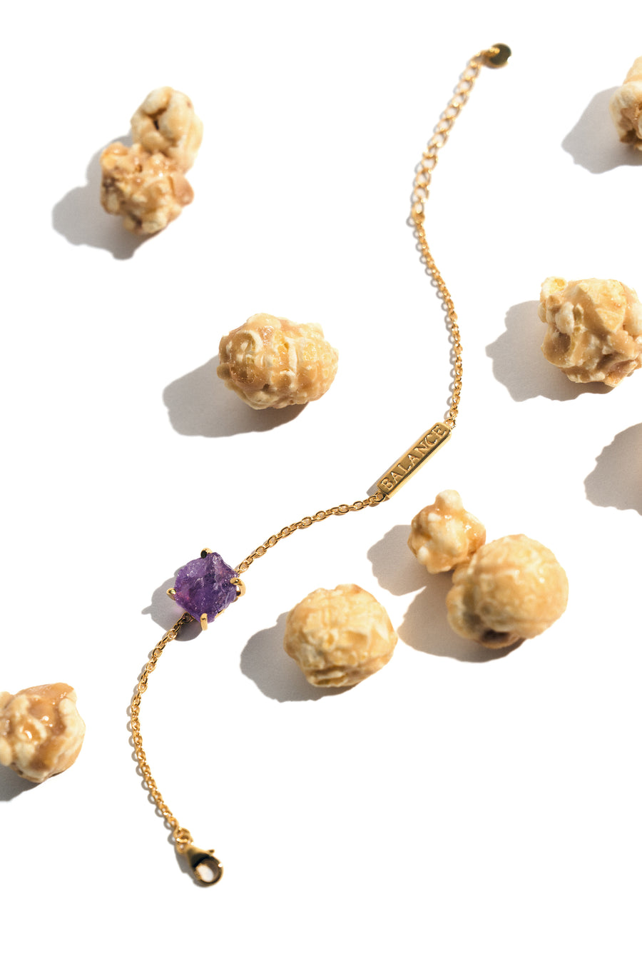 Amethyst "BALANCE" 18K intention bracelet