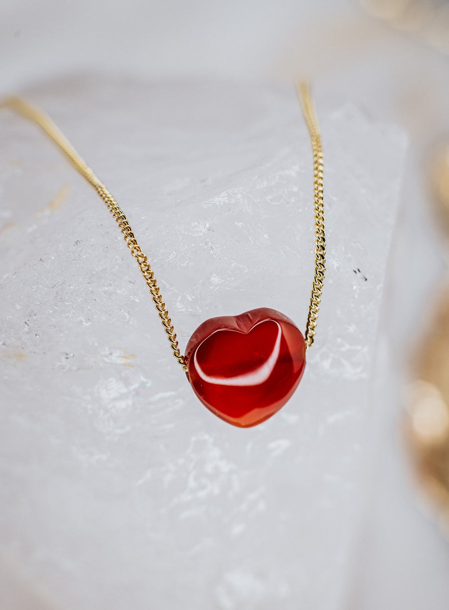 Carnelian heart necklace