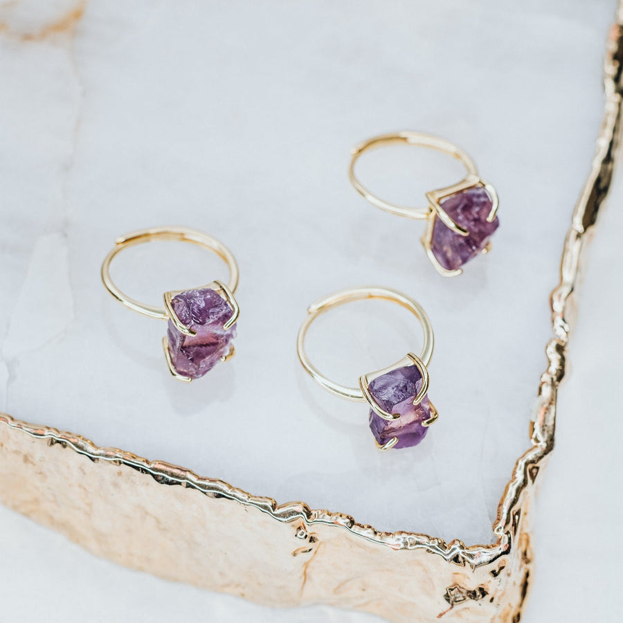 Amethyst adjustable ring