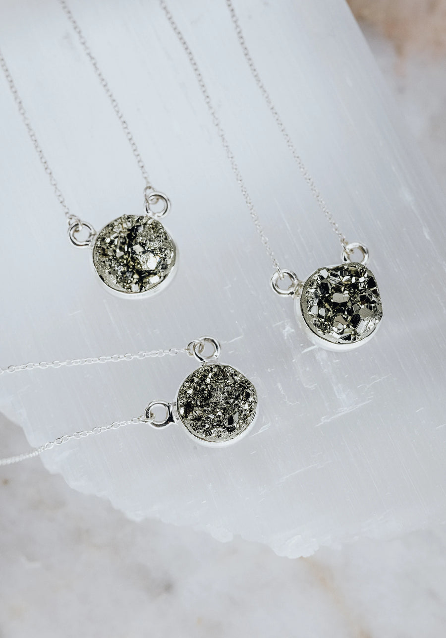 Pyrite round necklace