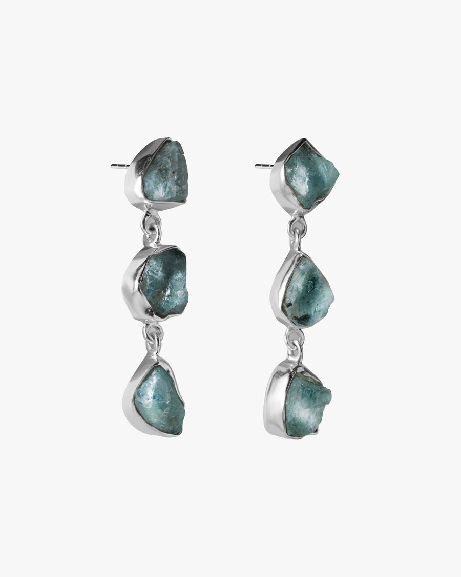 Aquamarine triple earrings
