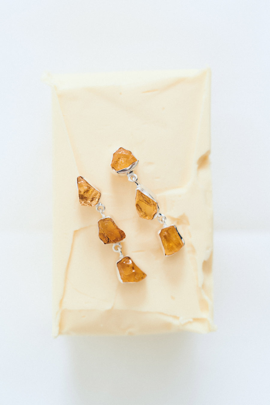 Citrine triple earrings