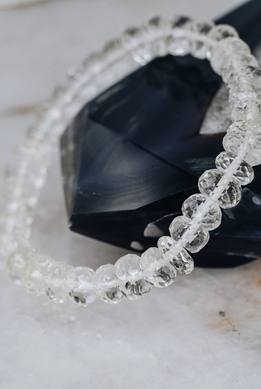 Clear quartz faceted bracelet