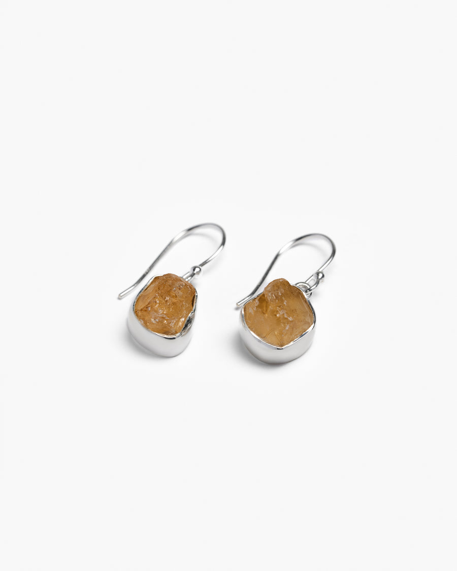 Citrine silver earrings