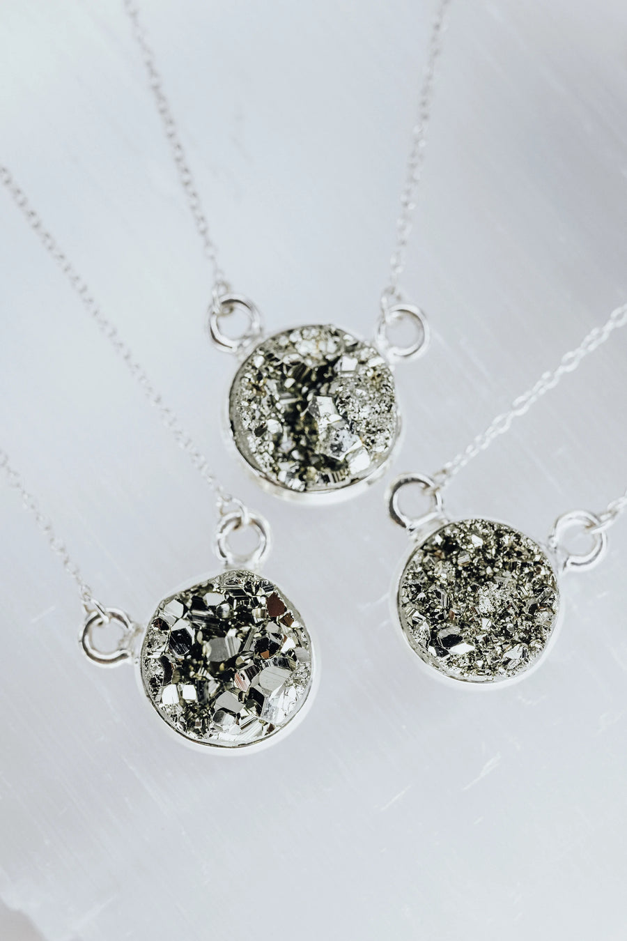 Pyrite round necklace