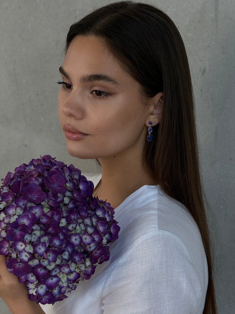 Tanzanite triple earrings