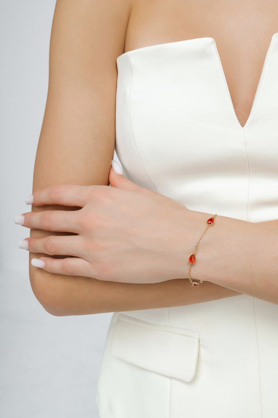 Carnelian teardrop bracelet