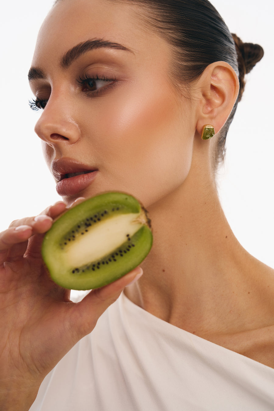 Boucles d'oreilles à clou en Péridot 18K