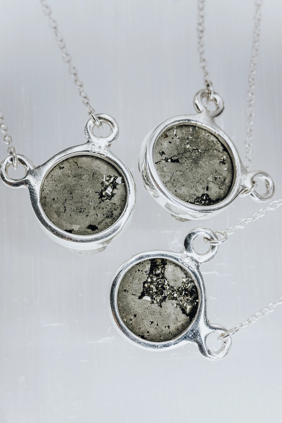 Pyrite round necklace