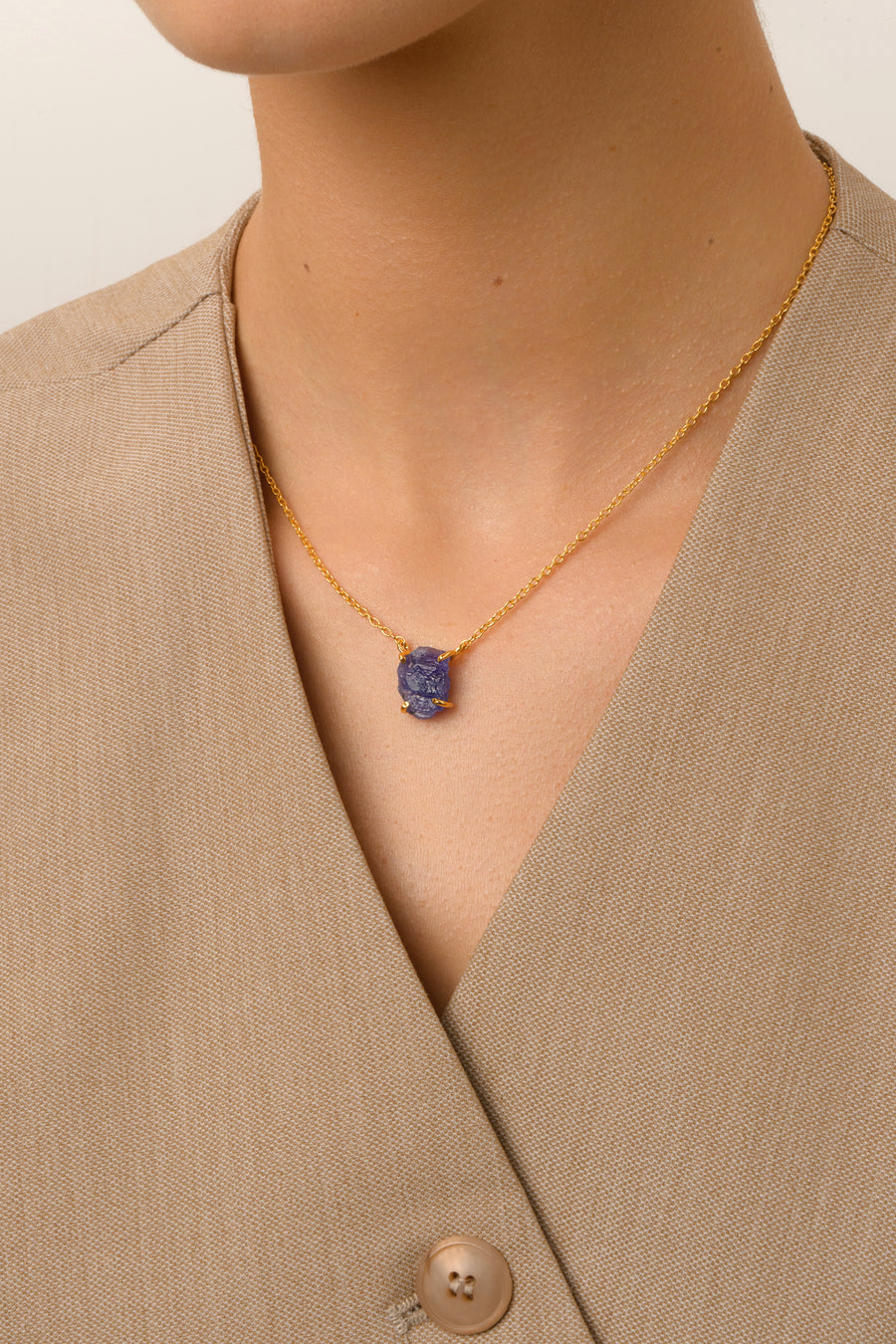 Tanzanite 18K gold plated necklace