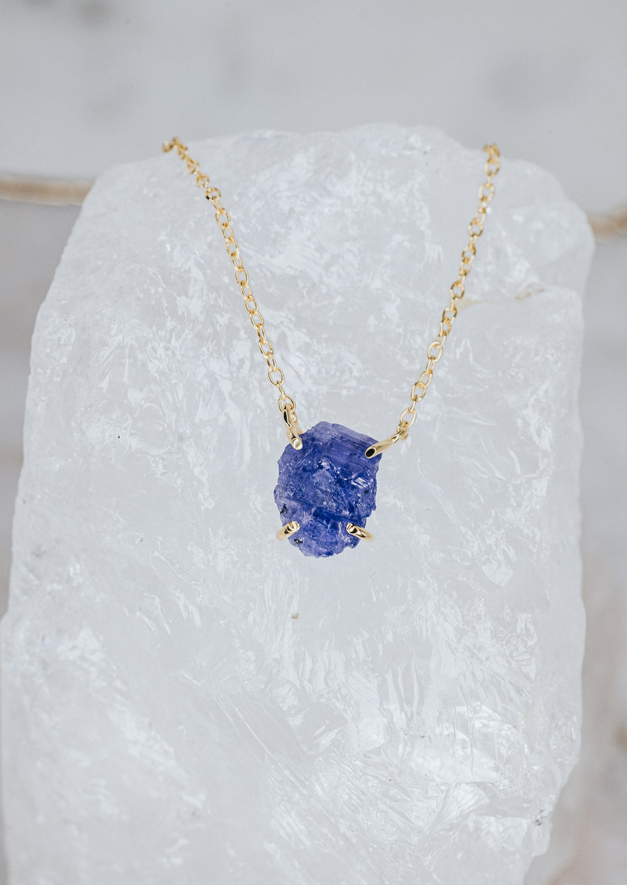 Tanzanite 18K gold plated necklace