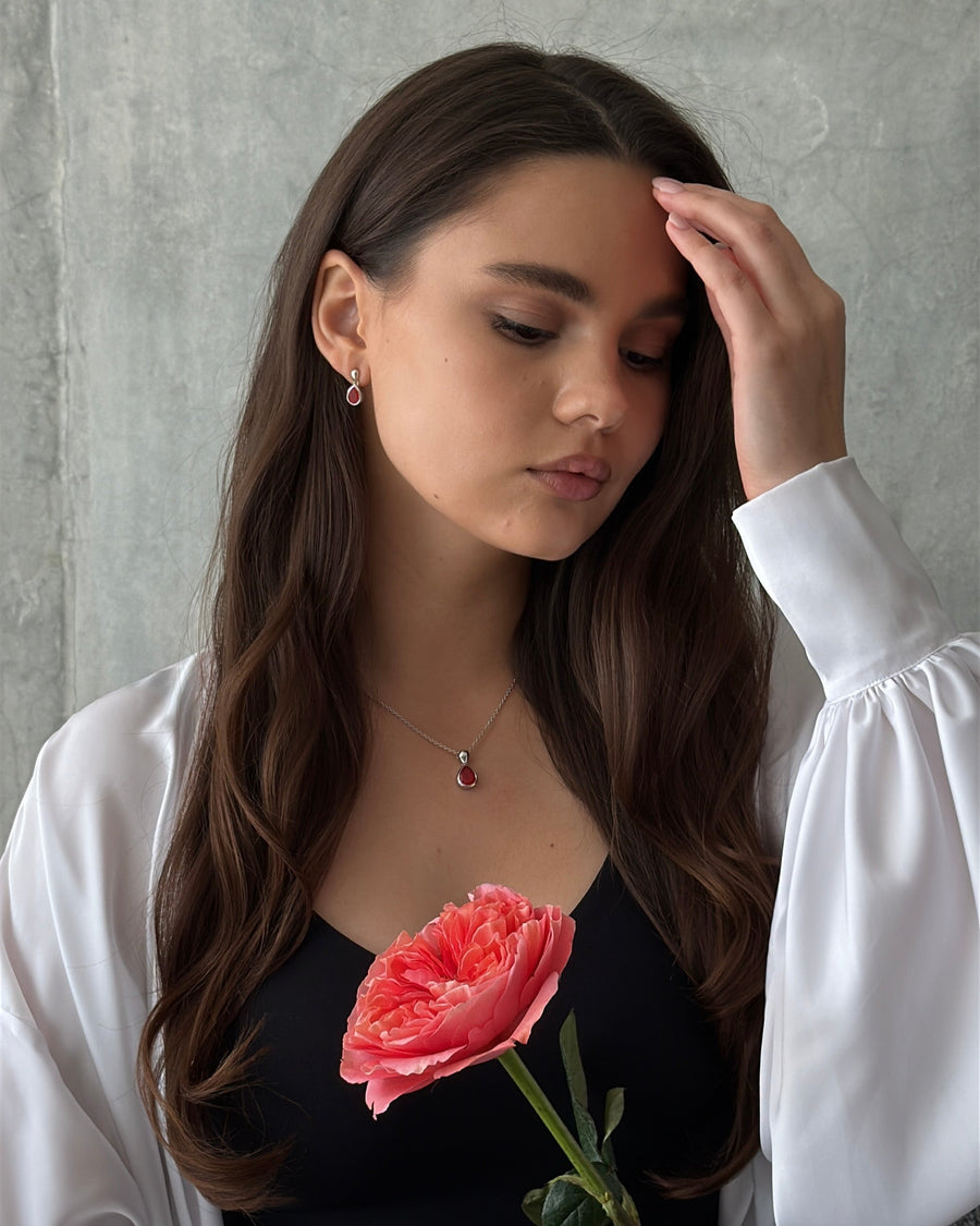 Carnelian teardrop earrings