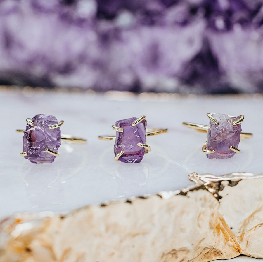 Amethyst adjustable ring