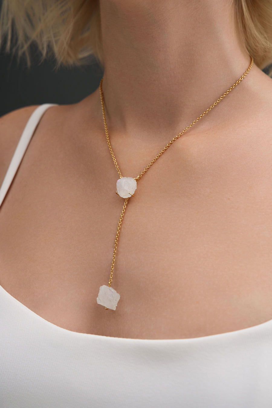 Moonstone drop necklace