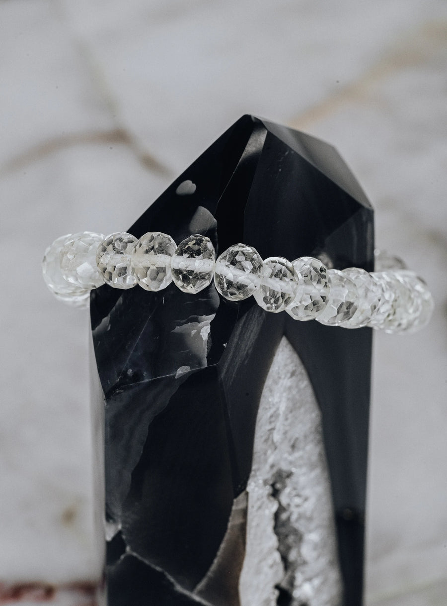 Clear quartz faceted bracelet