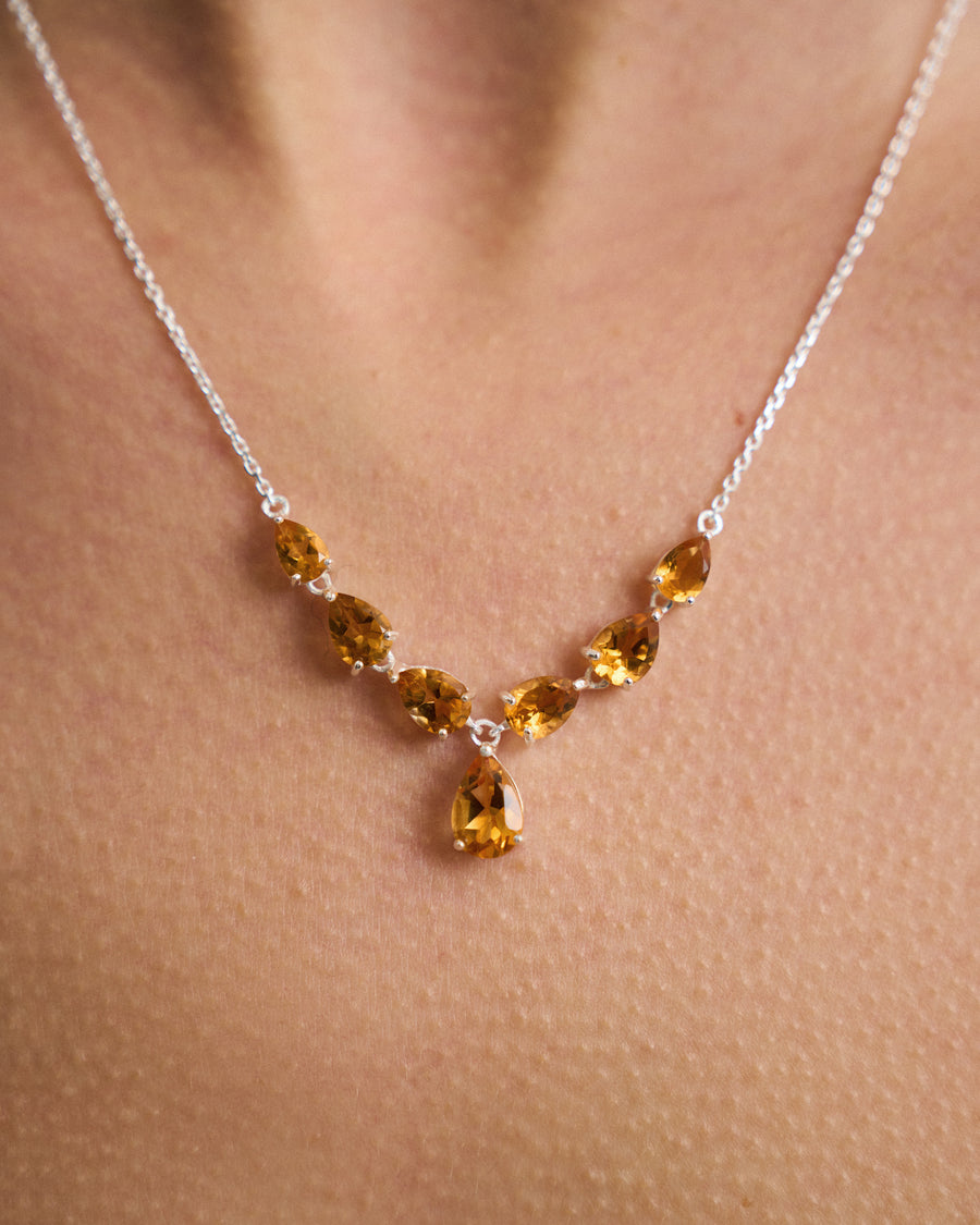 Citrine teardrop necklace