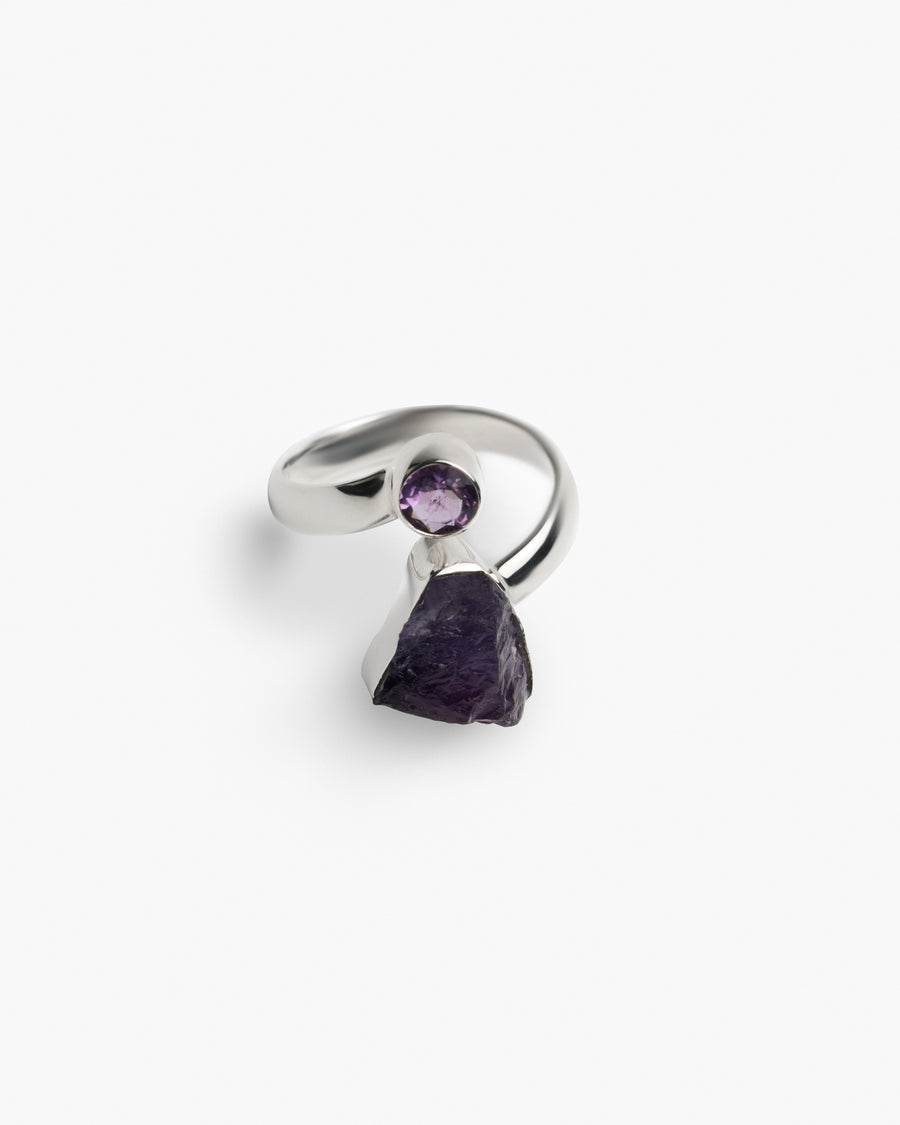 Amethyst combination double ring