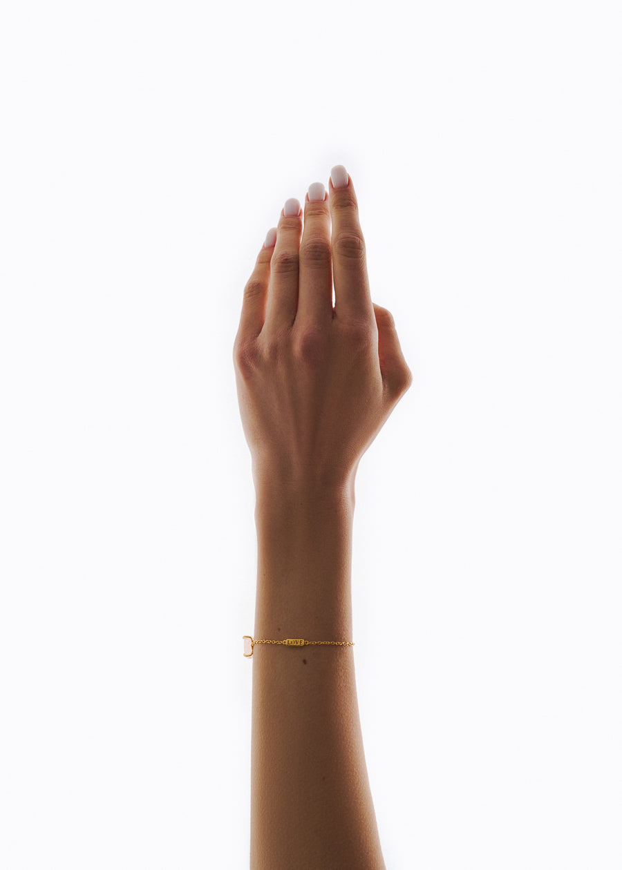 Rose quartz "LOVE" 18K intention bracelet