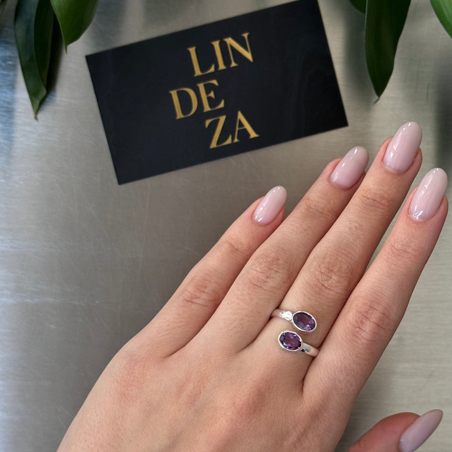 Bague ovale en Améthyste