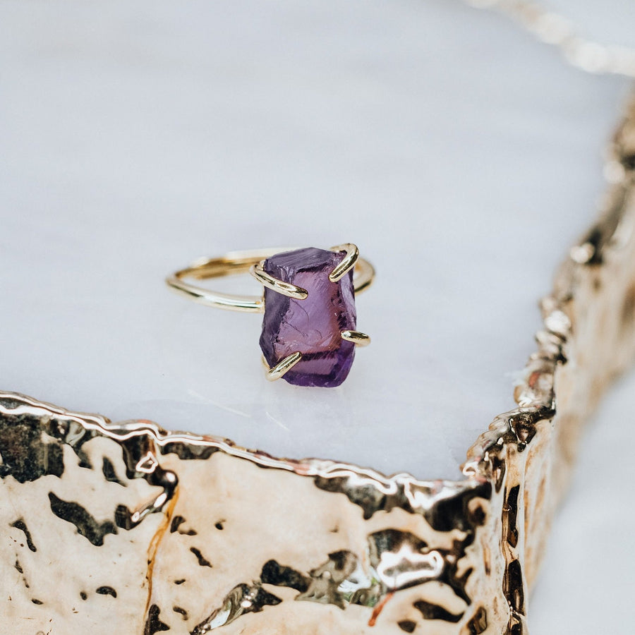 Amethyst adjustable ring