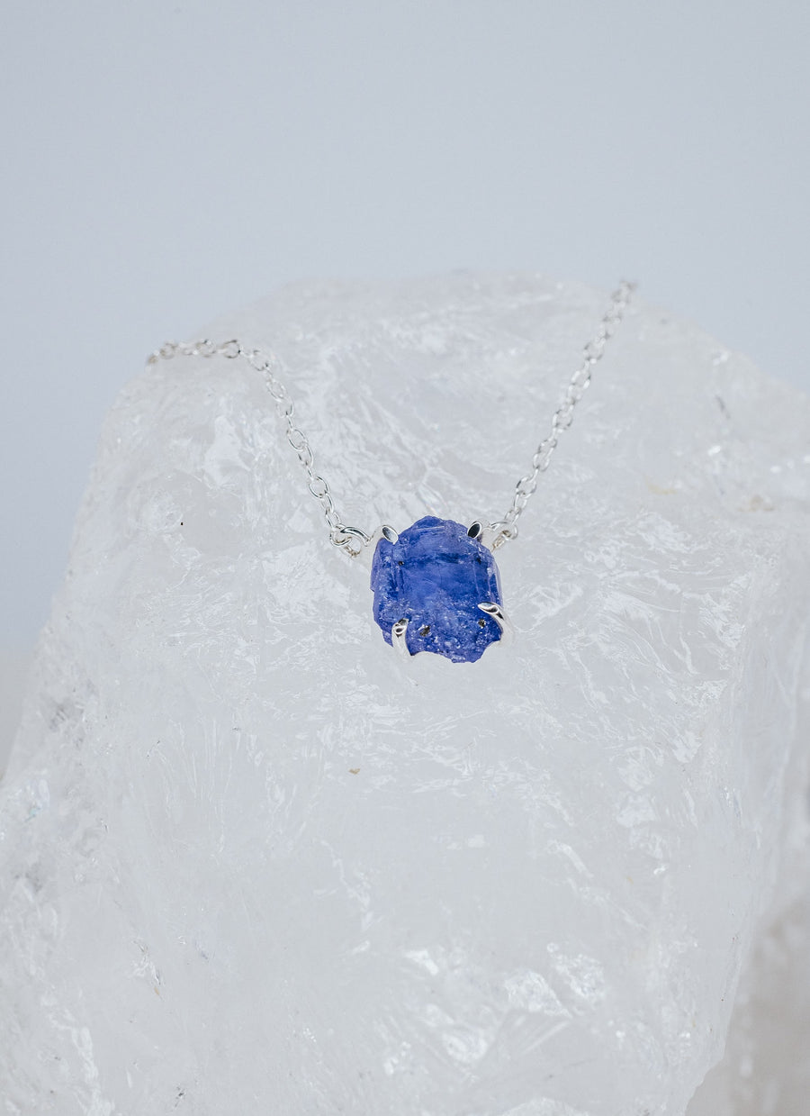 Tanzanite silver necklace