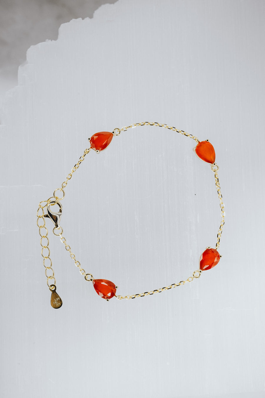 Carnelian teardrop bracelet