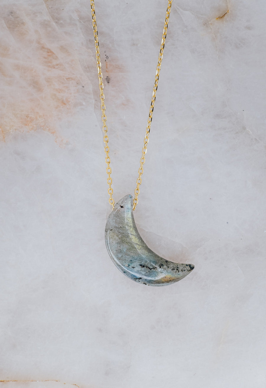 Labradorite moon necklace