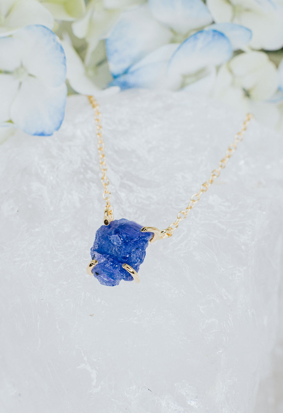 Tanzanite 18K gold plated necklace