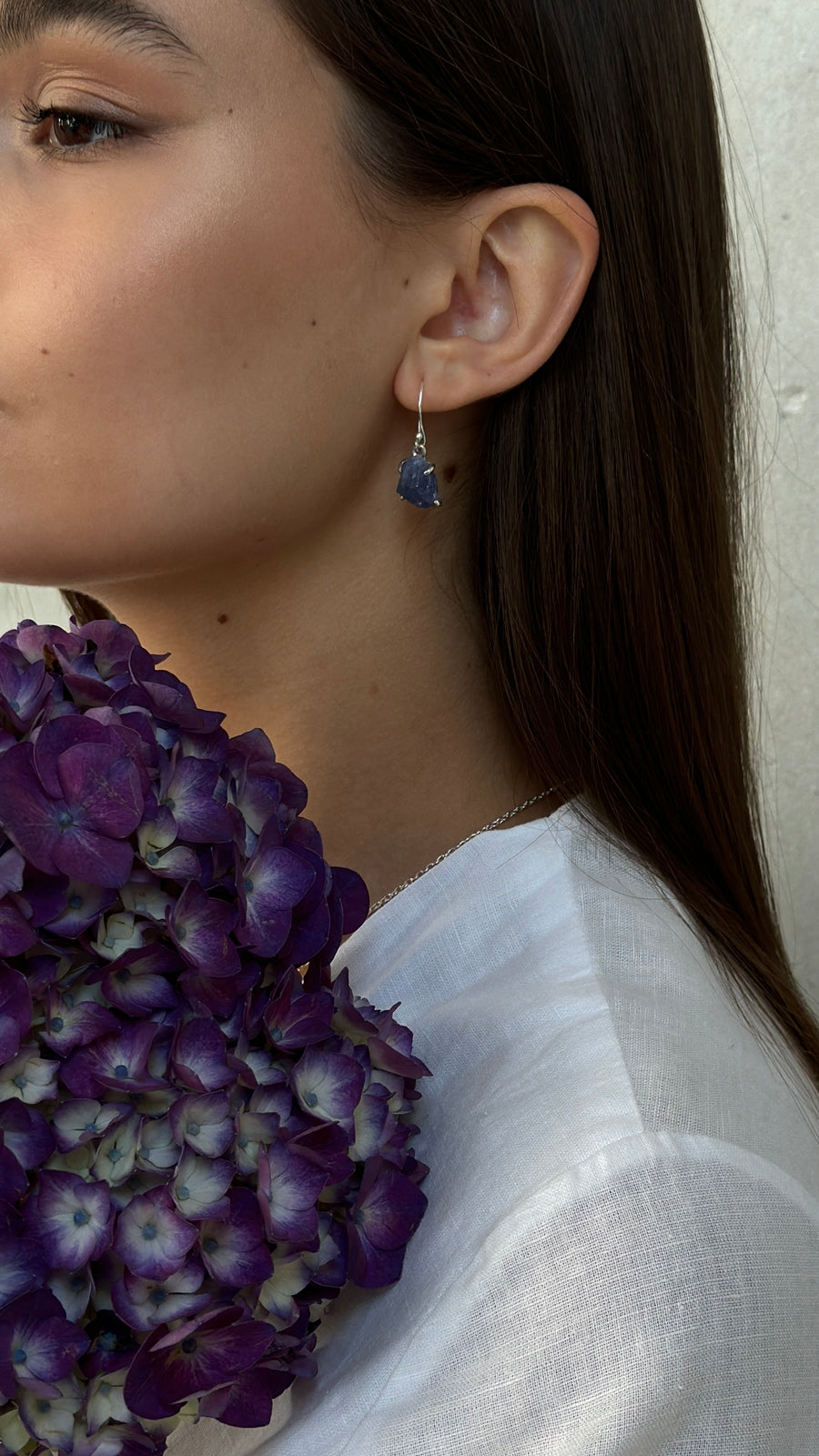 Tanzanite hook silver earrings