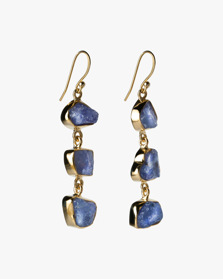 Boucles d'oreilles triples en Tanzanite 18K